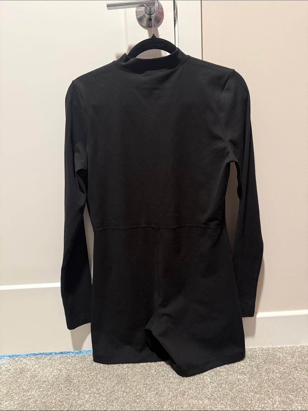SET Active Black Long-Sleeve Mock Neck Bodysuit Romper